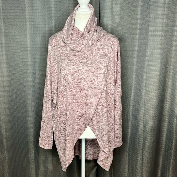 WONDERLAND BY ORANGE PURPLE MARBLE LONG SLEEVE ASYMMETRICAL SWEATER Medium NEW - Picture 1 of 10